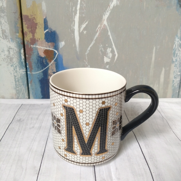 Anthropologie Other - Anthropologie tile bistro M coffee mug cup